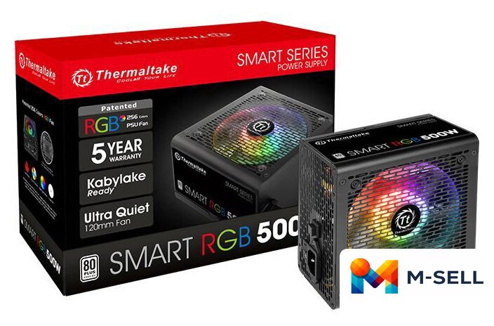 Блок питания Thermaltake Smart RGB 500W SPR-500AH2NK-2 - Изображение №5 — Мульти e-магазин M-SELL