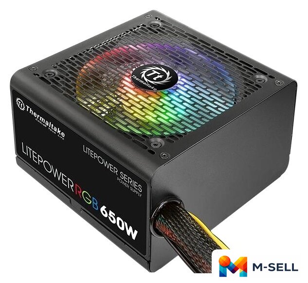 Блок питания Thermaltake Litepower RGB 650W LTP-650AL2NK - Изображение №1 — Мульти e-магазин M-SELL