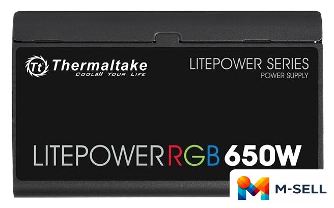 Блок питания Thermaltake Litepower RGB 650W LTP-650AL2NK - Изображение №2 — Мульти e-магазин M-SELL