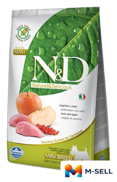 Сухой корм для собак Farmina N&D Boar & Apple Adult Dog Mini 2.5 кг - Изображение №1 — Мульти e-магазин M-SELL