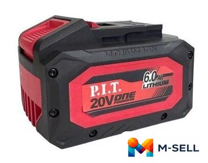 Аккумулятор P.I.T. PH20-6.0 (20В/6 Ач) - Изображение №1 — Мульти e-магазин M-SELL