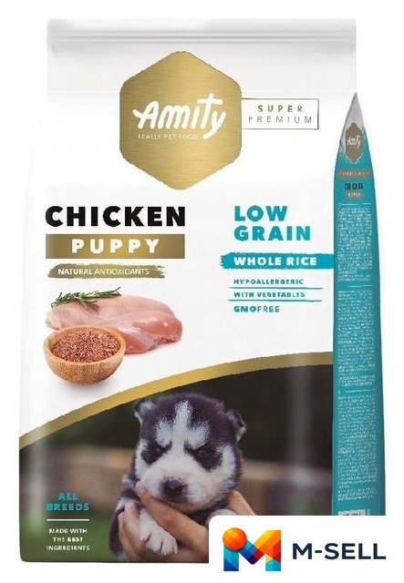 Сухой корм для собак Amity Super Premium Puppy Chicken 14 кг - Изображение №1 — Мульти e-магазин M-SELL