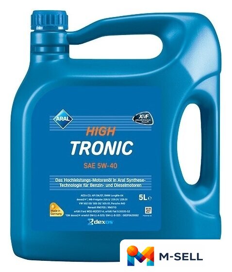 Моторное масло Aral HighTronic 5W-40 5л - Изображение №1 — Мульти e-магазин M-SELL