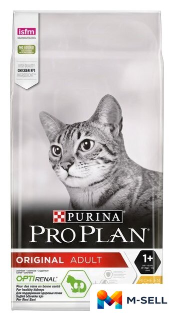 Сухой корм для кошек Pro Plan Original Adult OptiRenal с курицей 10 кг - Изображение №2 — Мульти e-магазин M-SELL