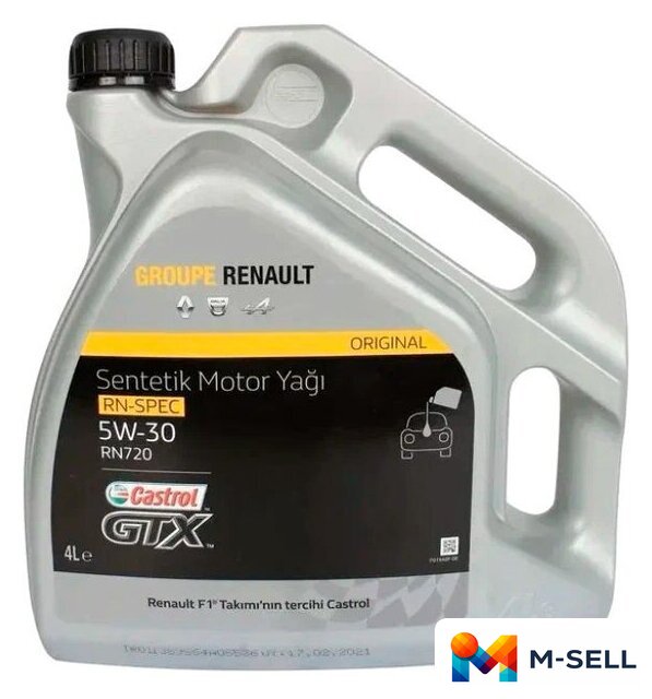 Моторное масло Renault RN720 5W-30 4л - Изображение №1 — Мульти e-магазин M-SELL