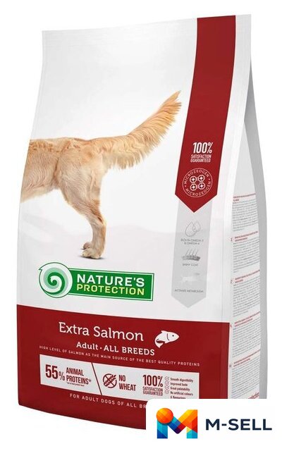 Сухой корм для собак Nature's Protection Extra Salmon Adult All Breeds NPS45752 12 кг - Изображение №1 — Мульти e-магазин M-SELL