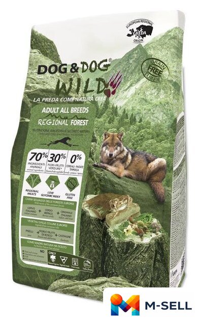 Сухой корм для собак Dog&Dog Wild Regional Forest Adult (для взрослых пород) 12 кг - Изображение №1 — Мульти e-магазин M-SELL