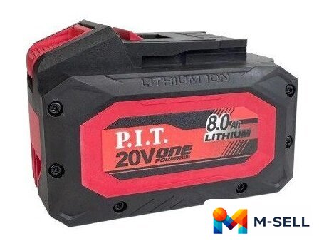 Аккумулятор P.I.T. PH20-8.0 (20В/6 Ач) - Изображение №1 — Мульти e-магазин M-SELL