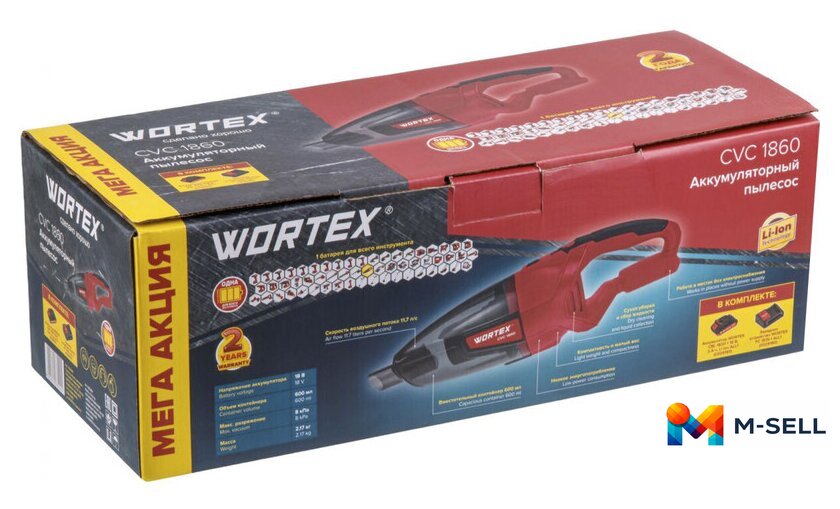 Автомобильный пылесос Wortex CVC 1860 (с 1-им АКБ) - Изображение №3 — Мульти e-магазин M-SELL