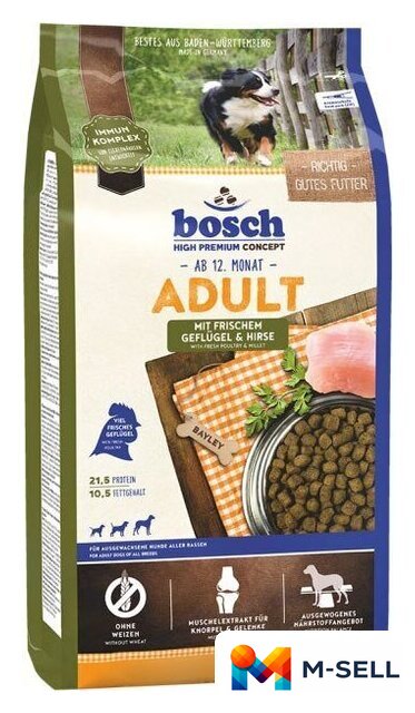 Сухой корм для собак Bosch Petfood Adult Poultry Millet 15 кг - Изображение №1 — Мульти e-магазин M-SELL