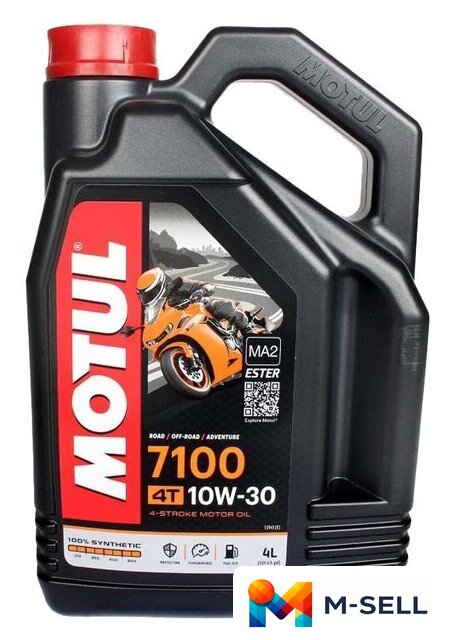 Моторное масло Motul 7100 4T 10W-30 JASO MA-2 4л - Изображение №1 — Мульти e-магазин M-SELL