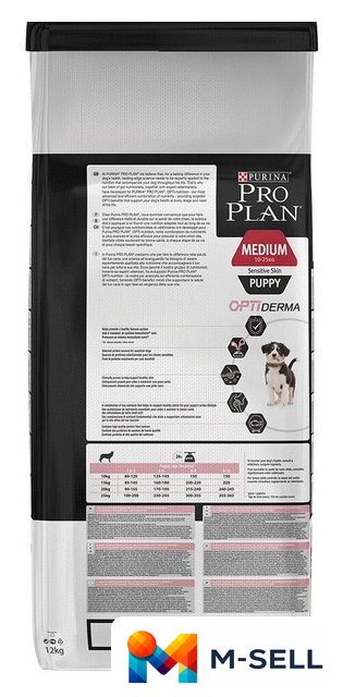 Сухой корм для собак Pro Plan Puppy Medium Sensitive Skin 12 кг - Изображение №2 — Мульти e-магазин M-SELL