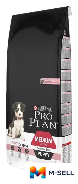 Сухой корм для собак Pro Plan Puppy Medium Sensitive Skin 12 кг - Изображение №1 — Мульти e-магазин M-SELL