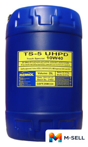 Моторное масло Mannol TS-5 UHPD 10W-40 20л - Изображение №1 — Мульти e-магазин M-SELL