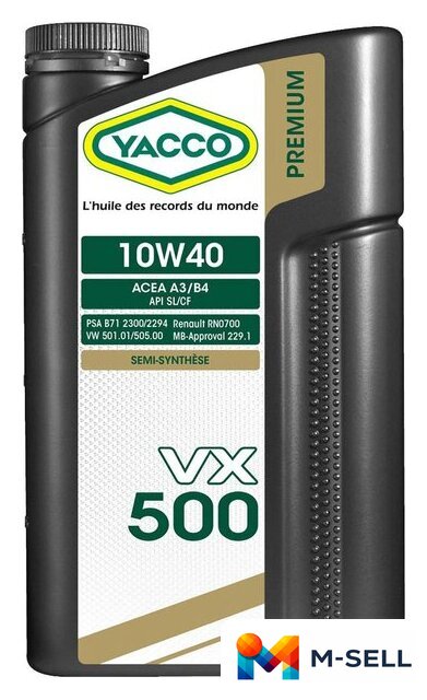 Моторное масло Yacco VX 500 10W-40 2л - Изображение №1 — Мульти e-магазин M-SELL