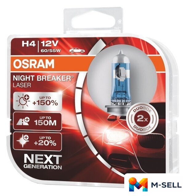 Галогенная лампа Osram H4 64193NL-HCB 2шт - Изображение №1 — Мульти e-магазин M-SELL