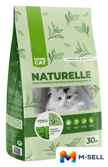 Наполнитель для туалета Homecat Naturelle Зеленый чай (30 л) - Изображение №1 — Мульти e-магазин M-SELL