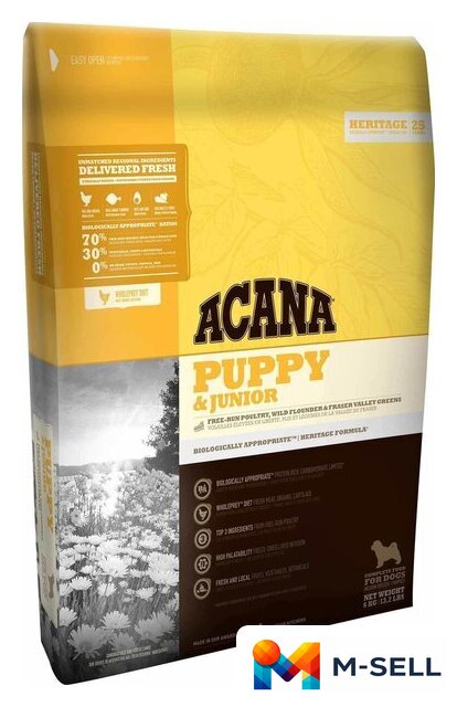 Сухой корм для собак Acana Puppy & Junior 11.4 кг - Изображение №1 — Мульти e-магазин M-SELL
