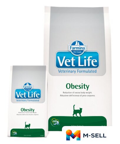 Сухой корм для кошек Farmina Vet Life Obesity (для снижения избыточной массы тела) 2 кг - Изображение №1 — Мульти e-магазин M-SELL