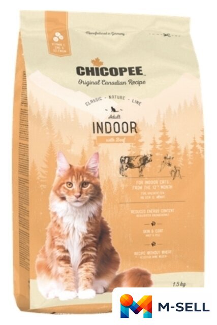 Сухой корм для кошек Chicopee CNL Indoor 15 кг - Изображение №1 — Мульти e-магазин M-SELL