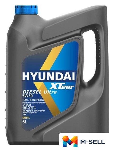 Моторное масло Hyundai Xteer Diesel Ultra 5W-30 6л - Изображение №1 — Мульти e-магазин M-SELL