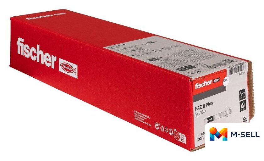 Анкерный болт Fischer FAZ II Plus 20/160 ZP 564604 (5 шт) - Изображение №2 — Мульти e-магазин M-SELL