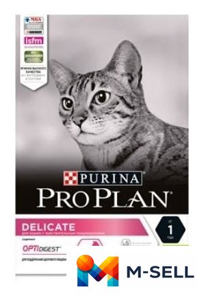 Сухой корм для кошек Pro Plan Delicate Adult с чувствительным пищеварением с ягненком 3 кг - Изображение №1 — Мульти e-магазин M-SELL