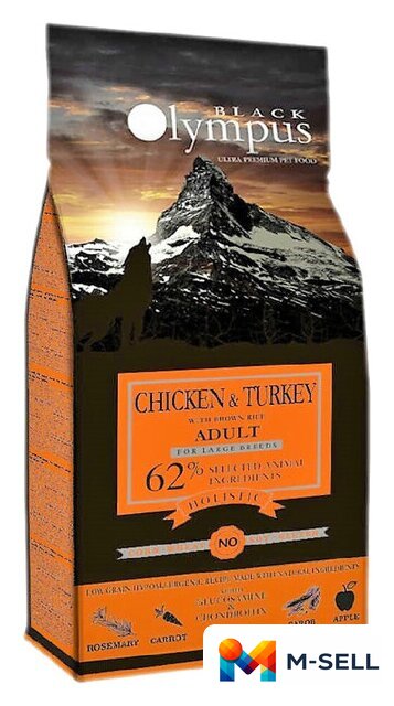 Сухой корм для собак Black Olympus Adult Large Breeds Chicken & Turkey (для крупных пород с курицей и индейкой) 12 кг - Изображение №1 — Мульти e-магазин M-SELL