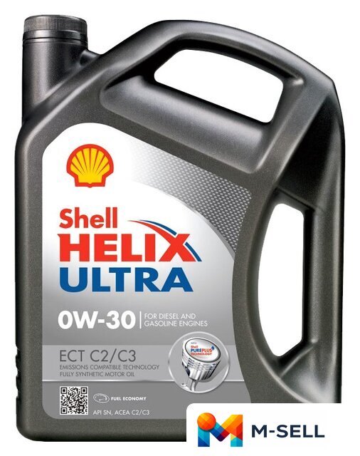 Моторное масло Shell Helix Ultra ECT C2/C3 0W-30 4л - Изображение №1 — Мульти e-магазин M-SELL