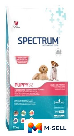 Сухой корм для собак Spectrum Puppy32 для щенков с ягненком 12 кг - Изображение №1 — Мульти e-магазин M-SELL
