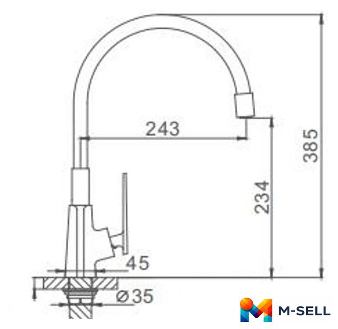 Смеситель FRAP H57 F4457 - Изображение №2 — Мульти e-магазин M-SELL