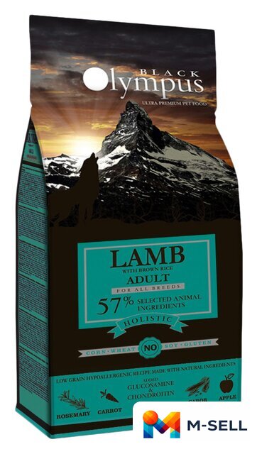 Сухой корм для собак Black Olympus Adult All Breeds Lamb (для всех пород с ягненком и бурым рисом) 12 кг - Изображение №1 — Мульти e-магазин M-SELL