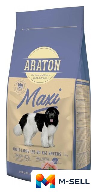 Сухой корм для собак Araton Adult Maxi для крупных пород 15 кг - Изображение №1 — Мульти e-магазин M-SELL