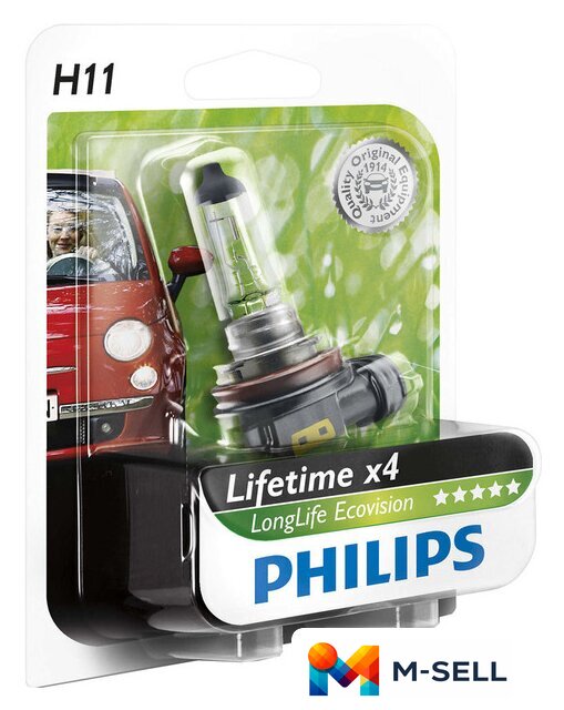Галогенная лампа Philips H11 LongLife EcoVision 1шт [12362LLECOB1] - Изображение №1 — Мульти e-магазин M-SELL