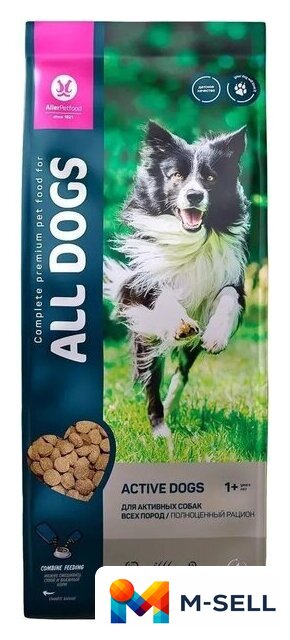 Сухой корм для собак All Dogs для активных собак 20 кг - Изображение №2 — Мульти e-магазин M-SELL