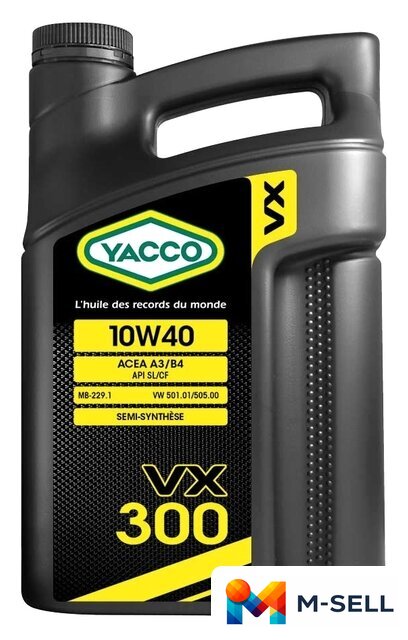 Моторное масло Yacco VX 300 10W-40 5л - Изображение №1 — Мульти e-магазин M-SELL