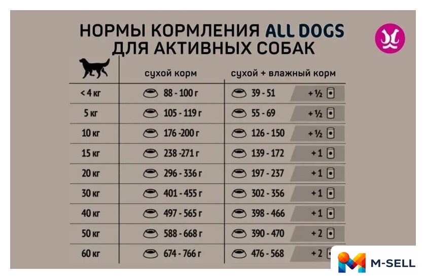 Сухой корм для собак All Dogs для активных собак 13 кг - Изображение №8 — Мульти e-магазин M-SELL