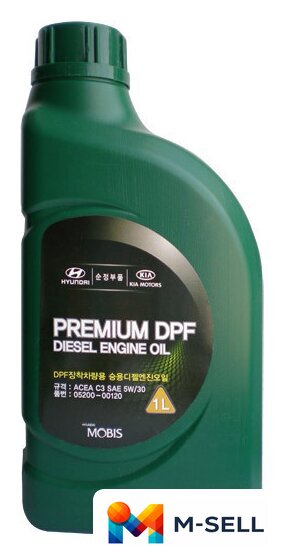 Моторное масло Hyundai/KIA Premium DPF Diesel 5W-30 1л (05200-00120) - Изображение №1 — Мульти e-магазин M-SELL