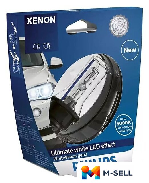 Ксеноновая лампа Philips D1S Xenon White Vision gen2 1шт - Изображение №1 — Мульти e-магазин M-SELL