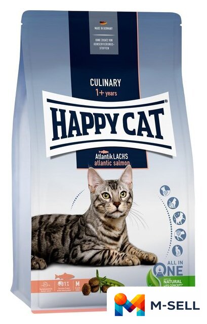 Сухой корм для кошек Happy Cat Cat Adult Атлантический лосось 10 кг - Изображение №1 — Мульти e-магазин M-SELL