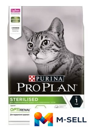 Сухой корм для кошек Pro Plan Sterilised Adult Optirenal с кроликом 10 кг - Изображение №1 — Мульти e-магазин M-SELL