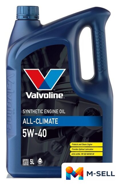 Моторное масло Valvoline All-Climate 5W-40 5л - Изображение №1 — Мульти e-магазин M-SELL
