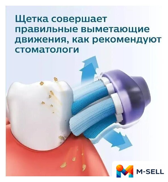 Электрическая зубная щетка Oral-B Vitality D100 Starterkit + 2 насадки (серый) - Изображение №3 — Мульти e-магазин M-SELL