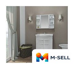  Berossi Шкаф с зеркалом Hilton АС 25801000 (снежно-белый) - Изображение №3 — Мульти e-магазин M-SELL