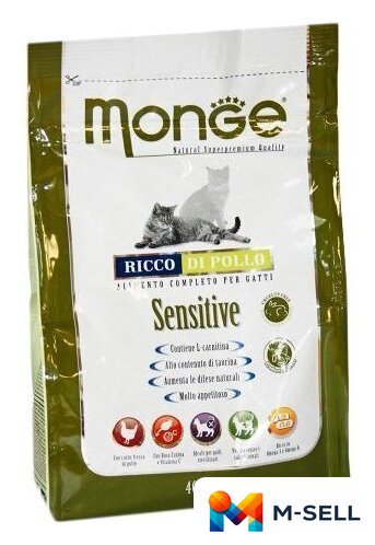 Сухой корм для кошек Monge Cat Sensitive 10 кг - Изображение №1 — Мульти e-магазин M-SELL