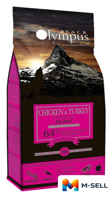 Сухой корм для собак Black Olympus Puppy All Breeds Chicken & Turkey (для щенков всех пород с курицей и индейкой) 12 кг - Изображение №1 — Мульти e-магазин M-SELL