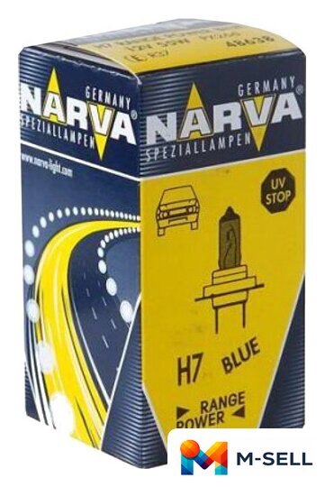 Галогенная лампа Narva H7 Range Power Blue 1шт [48638RPB] - Изображение №1 — Мульти e-магазин M-SELL