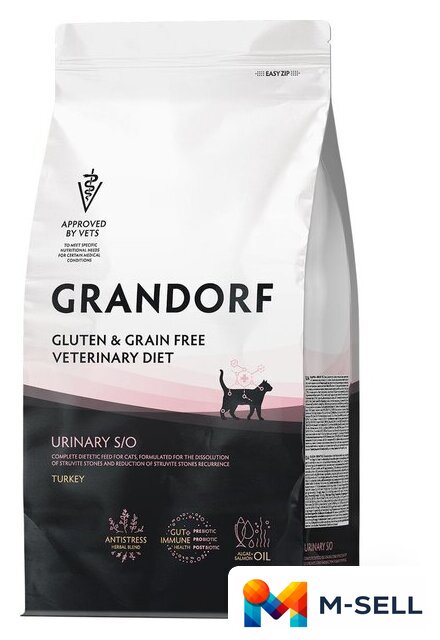 Сухой корм для кошек Grandorf Vet Cat Urinary S/O 2 кг - Изображение №1 — Мульти e-магазин M-SELL