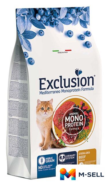 Сухой корм для кошек Exclusion Monoprotein Sterilized Beef NGCSB12 (12 кг) - Изображение №1 — Мульти e-магазин M-SELL