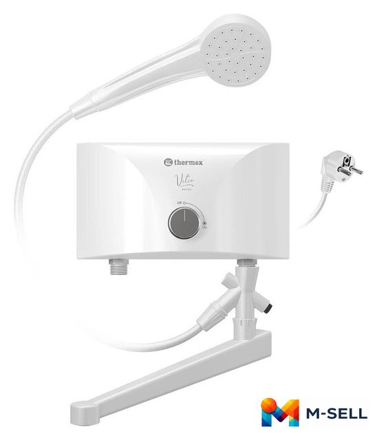 Проточный электрический водонагреватель кран+душ Thermex Vetro 5500 Combi - Изображение №1 — Мульти e-магазин M-SELL